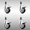 Service Caster 4 Inch 316SS Black Poly Swivel 1 Inch Expanding Stem Caster Set Lock Brake SCC-SS316TTLEX20S414-PPUB-BLK-1-4 - alternate 2